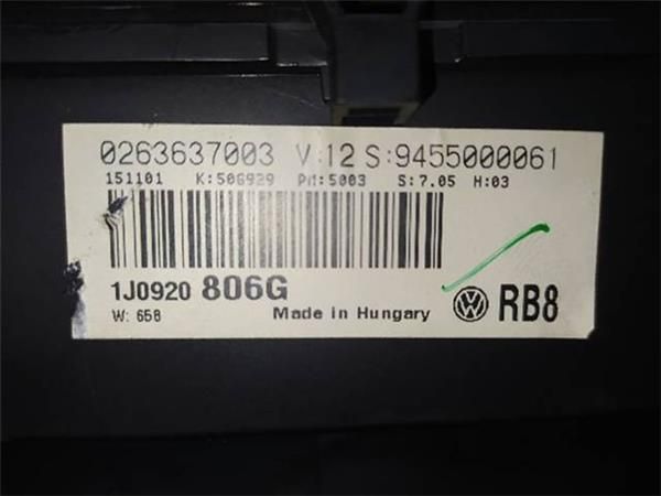 CUADRO INSTRUMENTOS Volkswagen Golf 1.9 TDI IV VARIANT (1J5)(1999-2004) (96 KW) - 13699 / ASZ