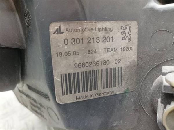 FARO DEL. DCHO Peugeot 407 1.6 HDI (6D) 109CV (2004 2010) (80 KW) - 19111 / 9HY